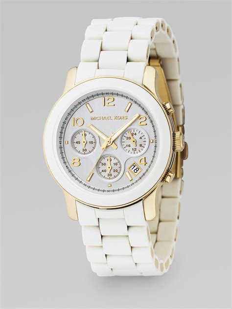 michael kors white watch uk|white michael kors watch women.